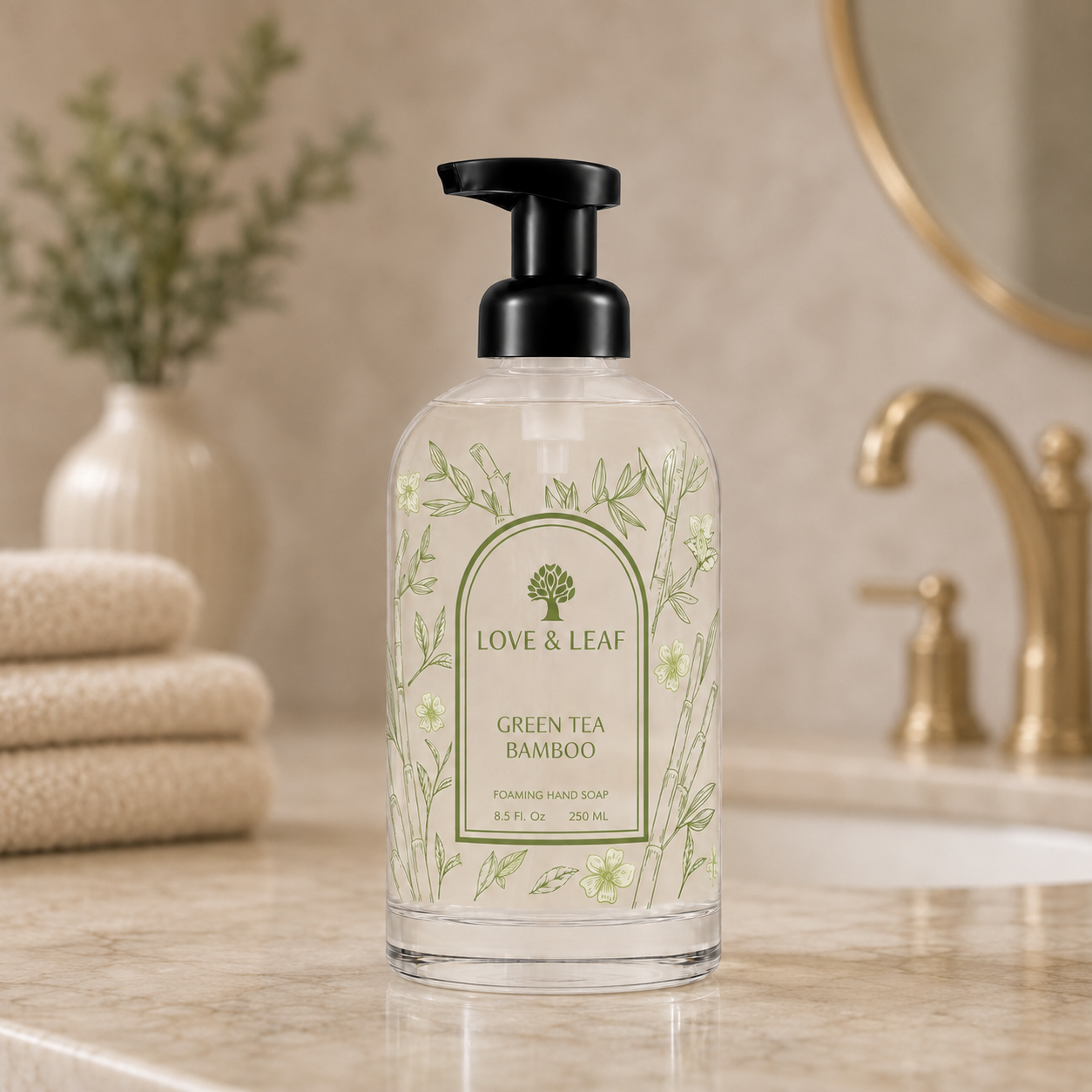 Love & Leaf Hand Soap Starter Kit - Green Tea Bamboo