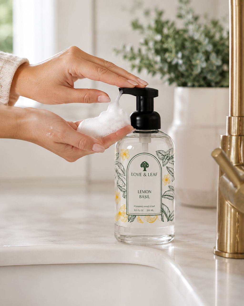 Love & Leaf Hand Soap Starter Kit - Lemon Basil